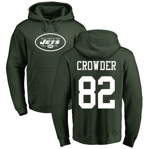 New York Jets Men Green Jamison Crowder Name and Number Logo NFL Football #82 Pullover Hoodie Sweatshirts->new york jets->NFL Jersey